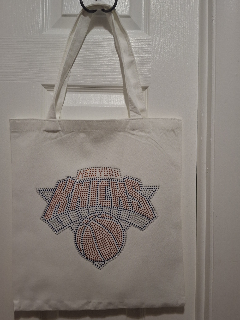 NY Knicks Rhinestone Canvas Tote